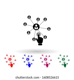 Social network concept multi color icon. Simple glyph, flat vector of touch screen icons for ui and ux, website or mobile application