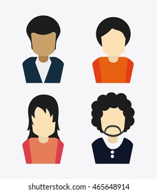 Social Network concept represented by avatar of woman and man icon. Colorfull and flat illustration