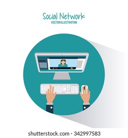 Social Network concept and successful icons design, vector illustration 10 eps graphic.