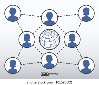 Social network concept, vector