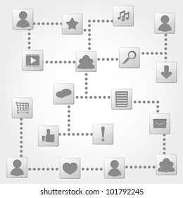 Social network concept, vector eps10 illustration