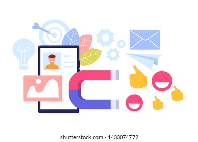 Social network concept. Vector flat cartoon graphic design isolated illustration