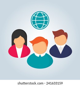 Social network concept. Vector illustration, flat style