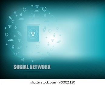 social network Connected all over the world for vector