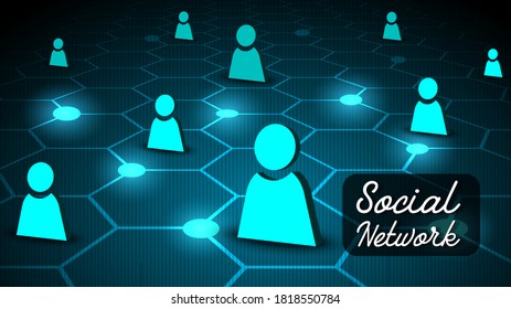 Sistema de circuito de tecnología conectado a redes sociales y   símbolo de la gente 