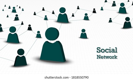 Social network connected technology circuit system and   people symbol 