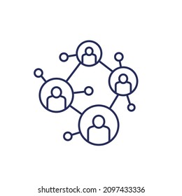 red social, icono de línea de personas de conexión