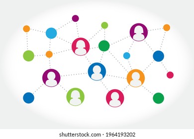 Social network connection concept illustration. Social media icon. Vector illustration