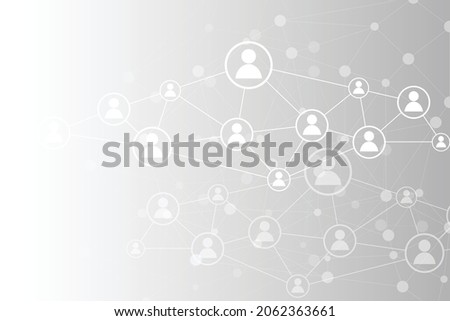social network connection concept white background