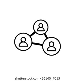Social network connection and global business communication concept, simple flat style, pictogram logo symbol vector illustration, isolated on white for mobile app