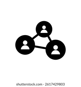 Social network connection and global business communication concept, simple flat style, pictogram logo symbol vector illustration, isolated on white for mobile app
