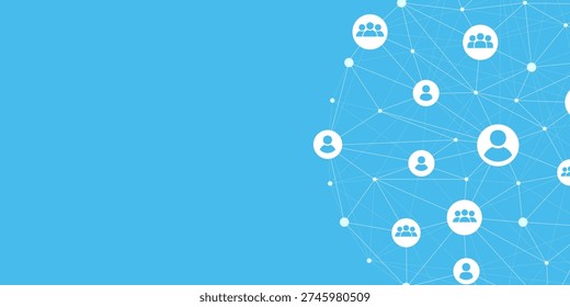 Social Network Connection. Global Business Online Communication. Abstract Plexus Technology Futuristic Network.