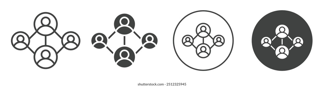 Symbol für soziale Netzwerkverbindung Vektor Logo-Umriss