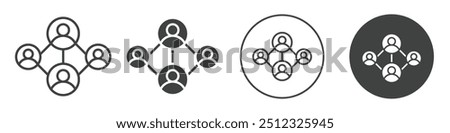 Social network connection icon Vector logo outline