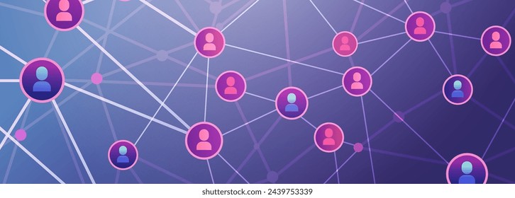 Social network connection messenger communication concept horizontal