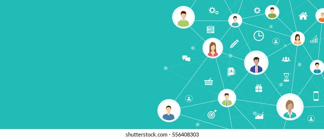  social network connection and online business concept. and global business  communication concept .flat vector for web banner background