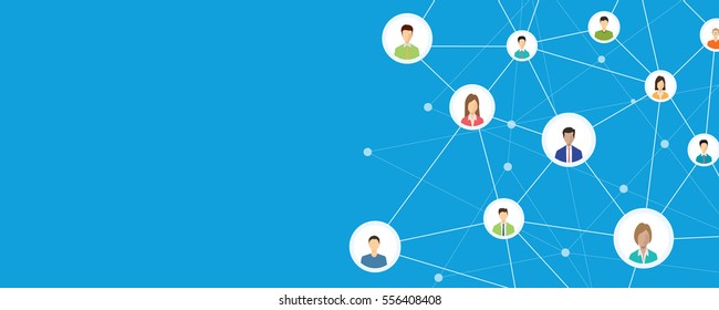  social network connection and online business concept. and global business  communication concept .flat vector for web banner background