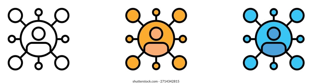 Social network connections icon vector. social networks, community, and communication symbol. vector illustration.