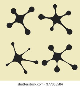 Social network connections. Set of flat icons with circles. Vector illustration.