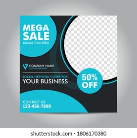 Social Network Cover Web Banner, Social Media Design Template Vector EPS 10	
