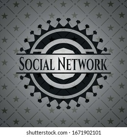 Social Network dark emblem. Vector Illustration. Detailed.
