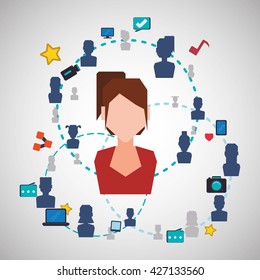 Social network design. Isolated illustration