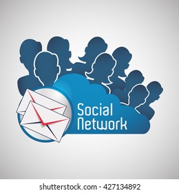 Social network design. Isolated illustration