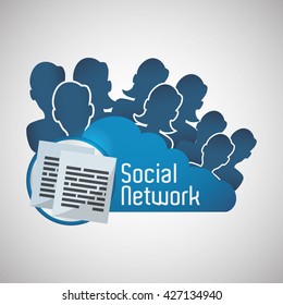 Social network design. Isolated illustration