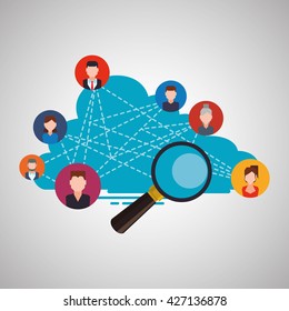 Social network design. Isolated illustration