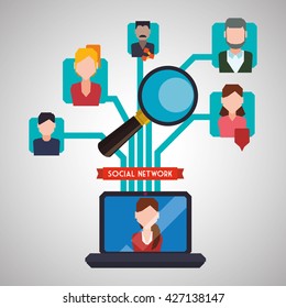 Social network design. Isolated illustration