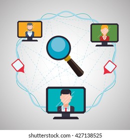 Social network design. Isolated illustration