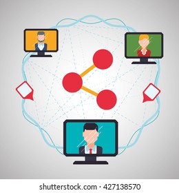 Social network design. Isolated illustration