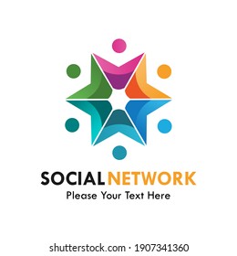 Social network design logo template illustration