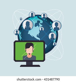 Social network design. Social media icon. Isolated illustration