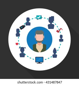 Social network design. Social media icon. Isolated illustration