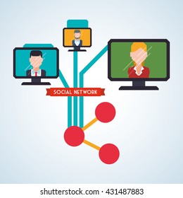 Social network design. Social media icon. Isolated illustration , vector