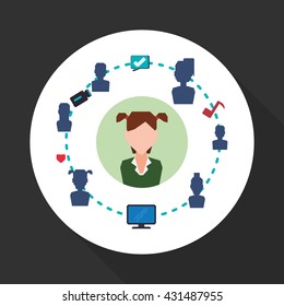 Social network design. Social media icon. Isolated illustration