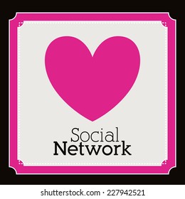 Social network design over black background, vector illustration