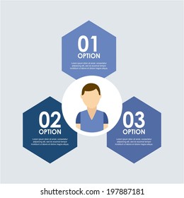 Social network design over blue background, vector illustration
