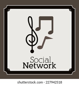 Social network design over gray background, vector illustration