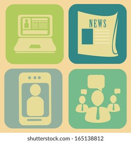 social network design over pink  background vector illustration  