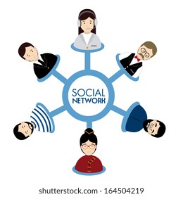 social network design over white   background vector illustration  