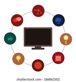 Social network design over white background, vector illustration