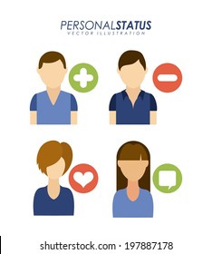 Social network design over white background, vector illustration