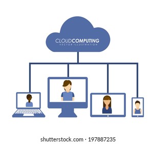 Social network design over white background, vector illustration