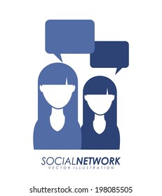 Social network design over white background, vector illustration