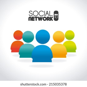 Social network design over white background, vector illustration