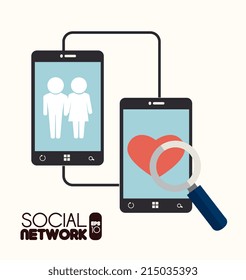 Social network design over white background, vector illustration