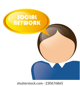 Social network design over white background,vector illustration