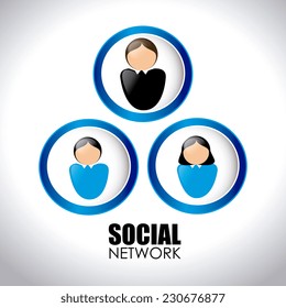 Social network design over white background,vector illustration